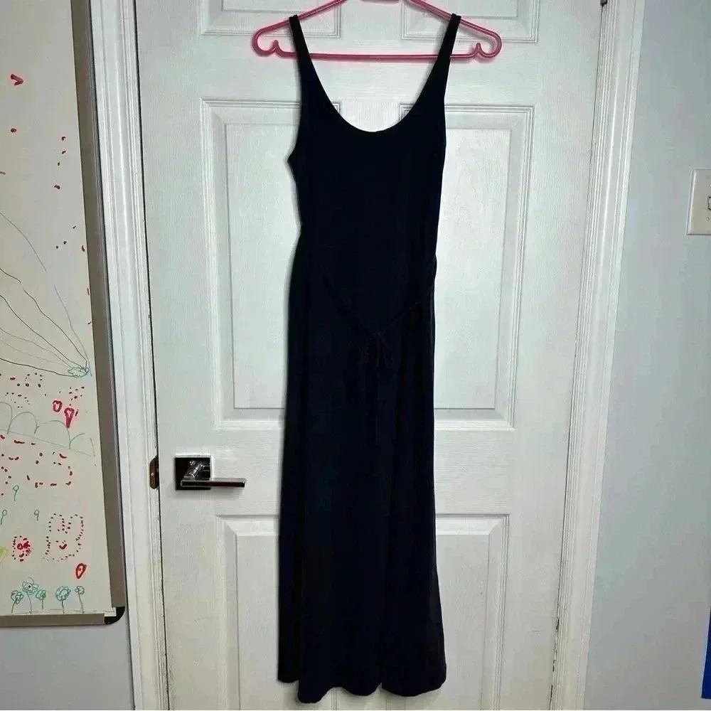 H&M Mama Calf Length Cotton Maternity Dress Blue Size Small